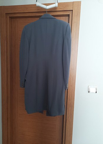 Gri Kadın Uzun Kollu Kemerli Takım Elbise - Görsel 3