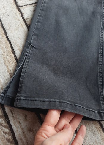 Gri Kadın Denim Normal Kesim likralı Pantolon - Görsel 3