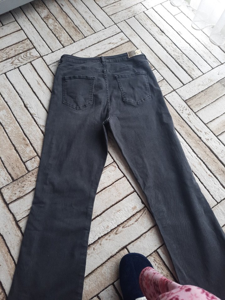 Gri Kadın Denim Normal Kesim likralı Pantolon - Görsel 4