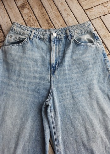 Kadın Geniş Kesim Mavi Denim Pantolon - Görsel 2