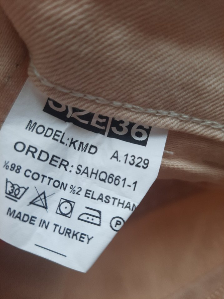 Bej Pamuklu Rahat Kesim Kadın Pantolon - Görsel 3