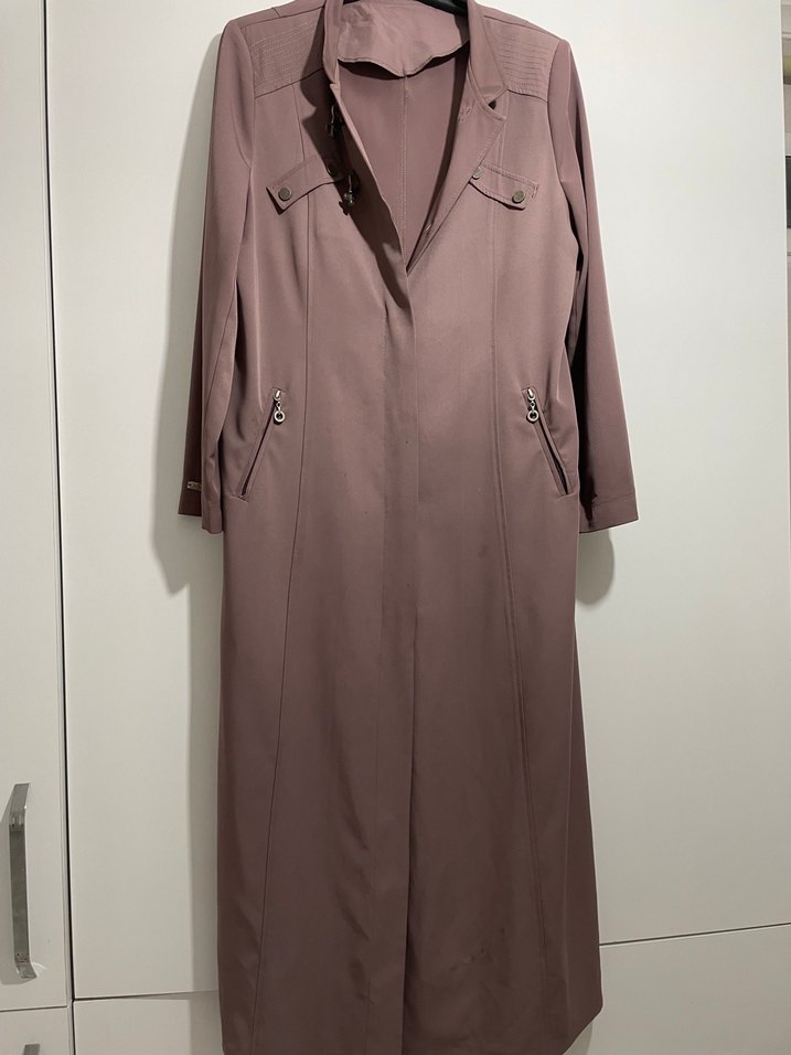 Düğmeli Uzun Kadın Trençkot - Görsel 2