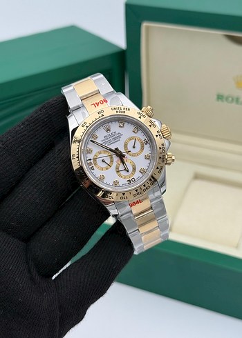 Rolex Beyaz Kadranlı Klasik Erkek Saat