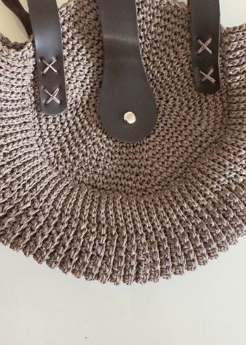  Beden kahverengi Renk Kahverengi Örgü Kadın Clutch Çanta Hasır çanta seti