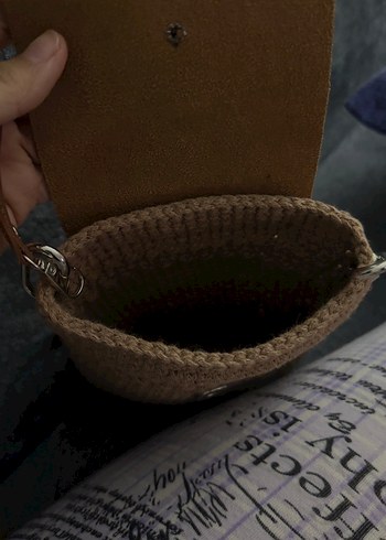 Beden kahverengi Renk Kahverengi Örgü Kadın Çapraz Çanta
