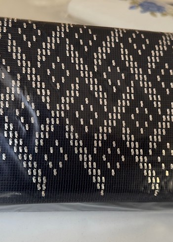 Beden Siyah Baskılı Kadın Clutch Çanta