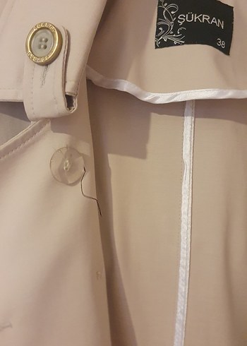 Bej Uzun Kadın Trençkot - Görsel 5