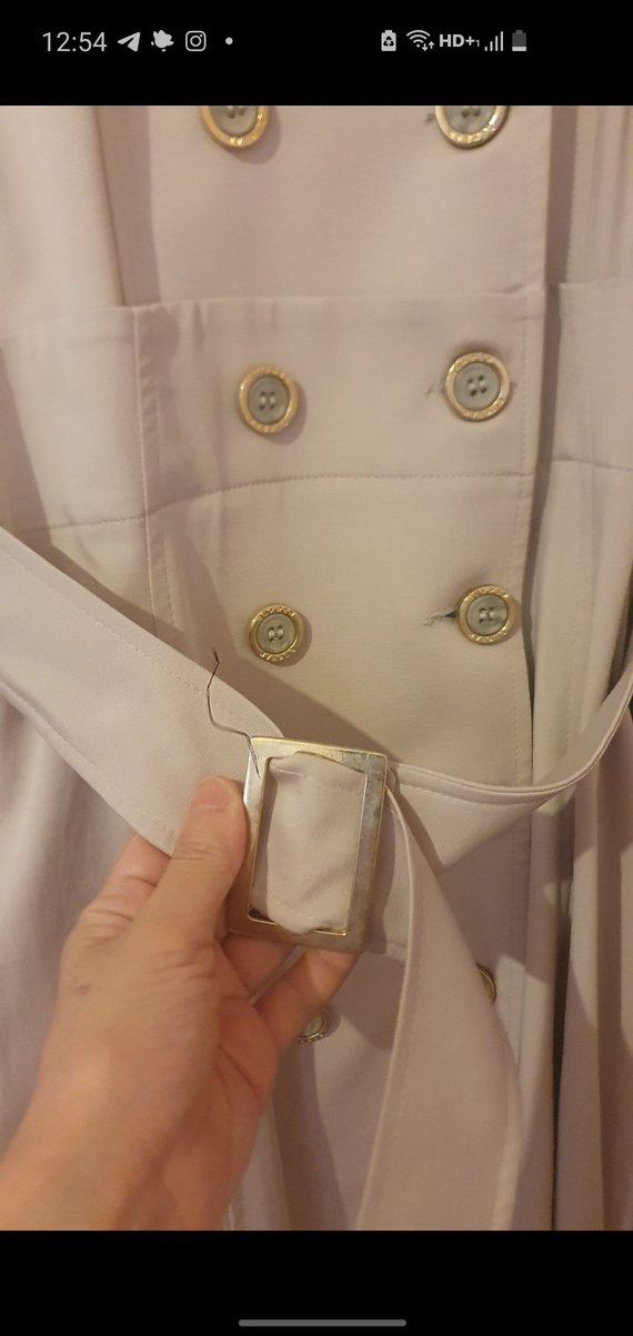 Bej Uzun Kadın Trençkot - Görsel 2