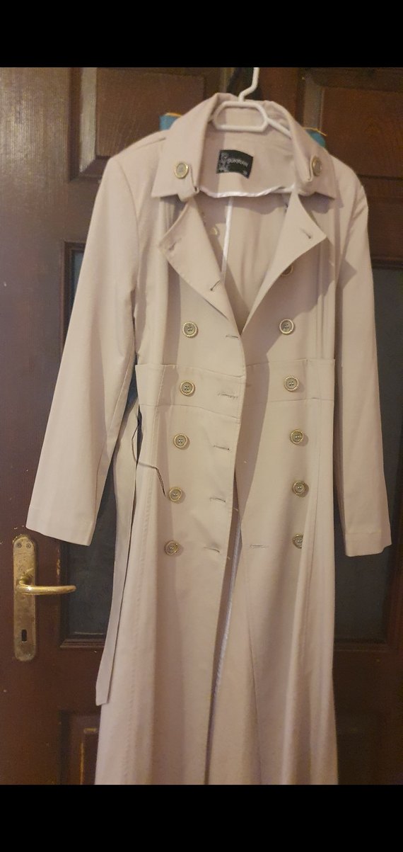 Bej Uzun Kadın Trençkot - Görsel 4