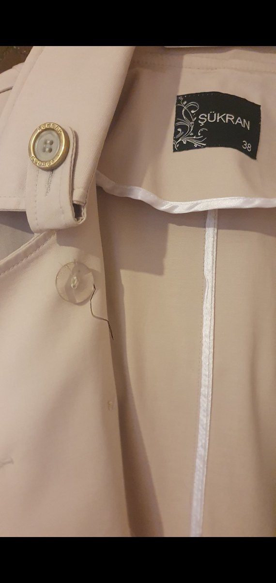 Bej Uzun Kadın Trençkot - Görsel 5