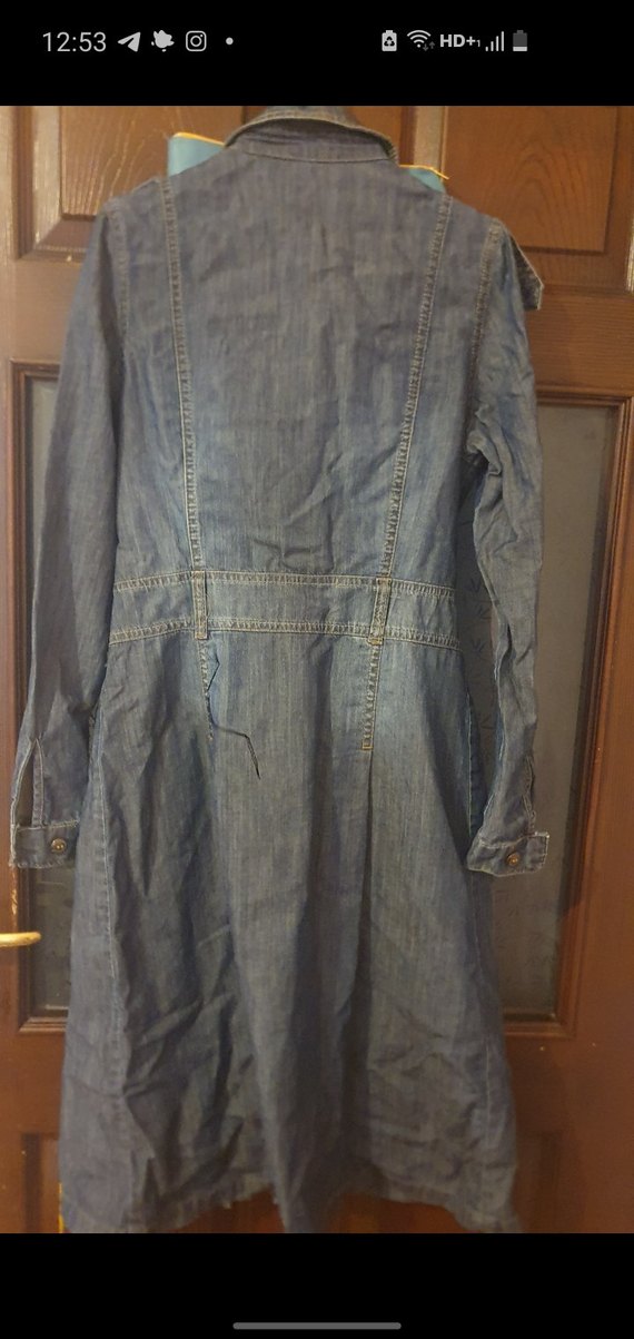 iKadın Uzun Denim Ceket - Görsel 4