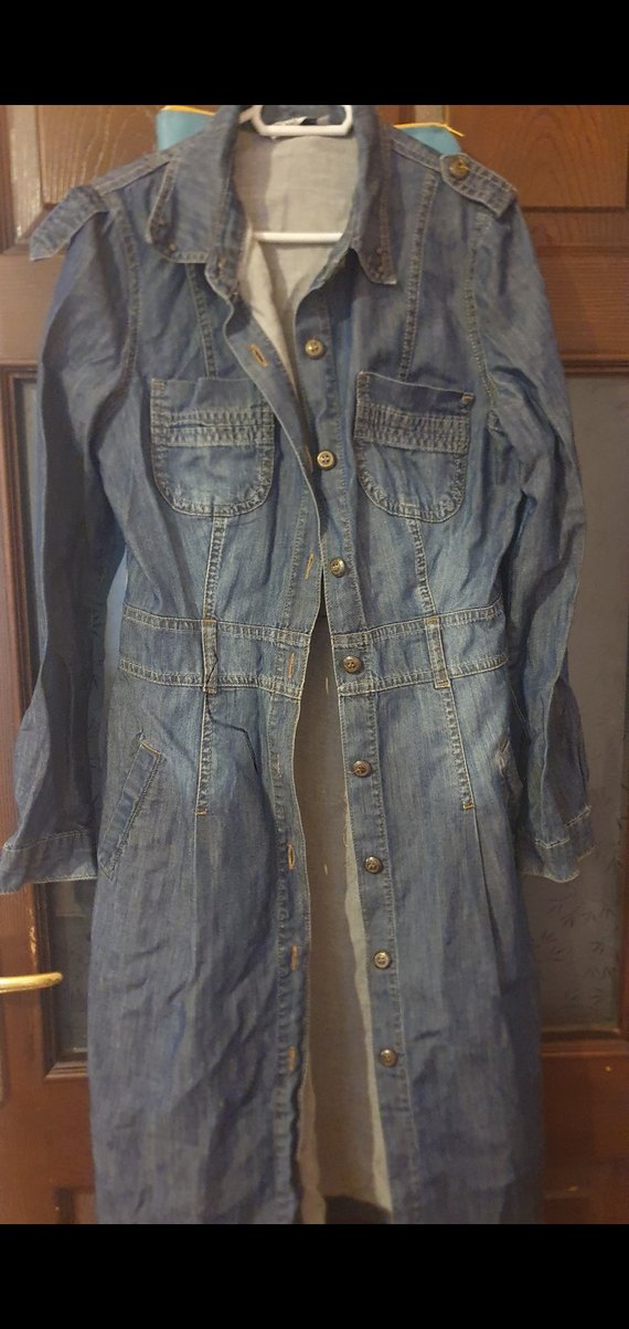 iKadın Uzun Denim Ceket - Görsel 3