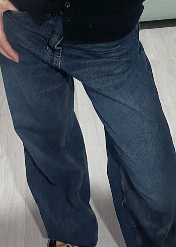 Kadın Lacivert Bol Kesim Kot Pantolon - Görsel 2