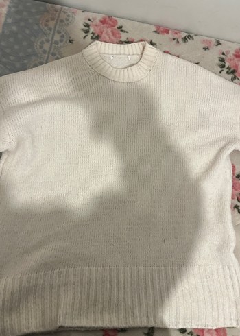 Beyaz Örgü Kadın Triko Kazak - Görsel 4