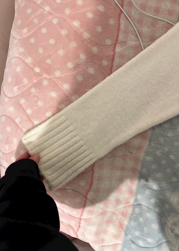 Beyaz Örgü Kadın Triko Kazak - Görsel 2