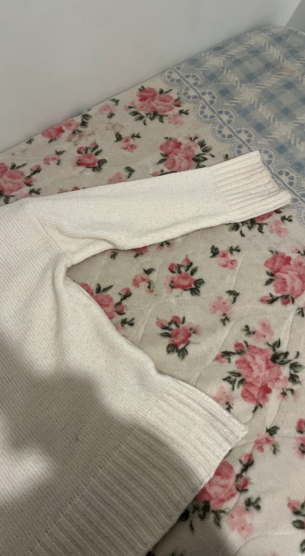 Beyaz Örgü Kadın Triko Kazak - Görsel 3