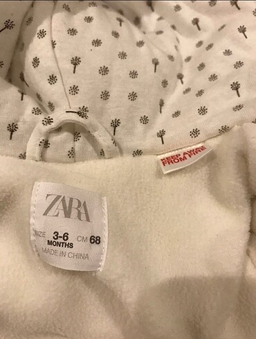 6 Ay Beden beyaz Renk Zara Tulum (kız erkek)3-6