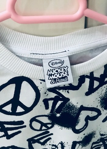 Disney Beyaz Baskılı Uzun Kollu Sweatshirt Unisx - Görsel 4