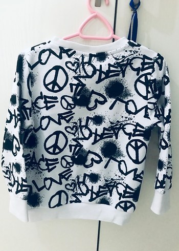 Disney Beyaz Baskılı Uzun Kollu Sweatshirt Unisx - Görsel 2