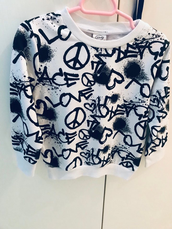 Disney Beyaz Baskılı Uzun Kollu Sweatshirt Unisx - Görsel 3