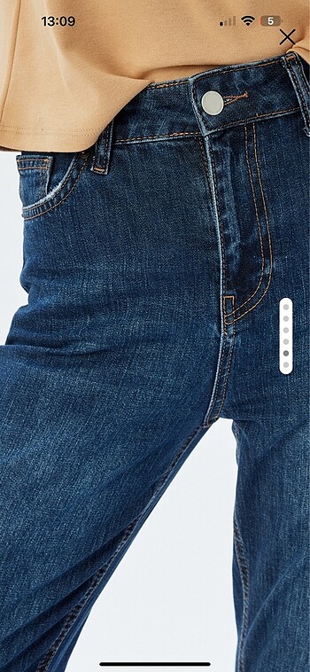 28 Beden Koton Yüksek Bel Slim Straight Jean