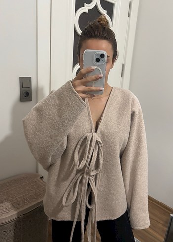 Bej Kadın Triko Hırka - Görsel 2