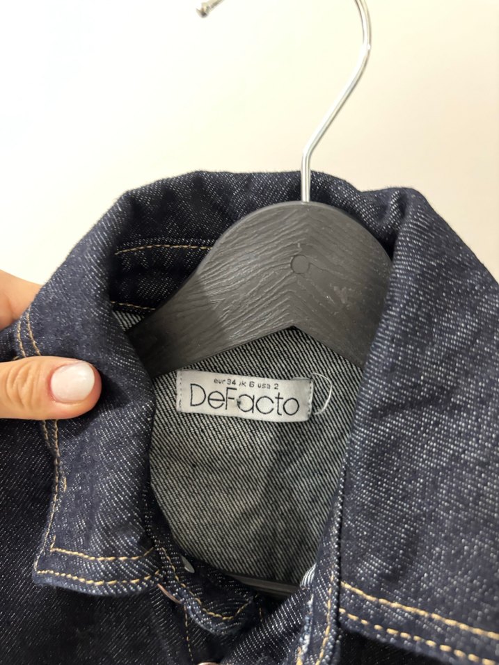 Kadın Lacivert Kısa Denim Tulum - Görsel 3