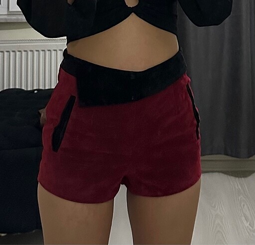 Bordo mini şort