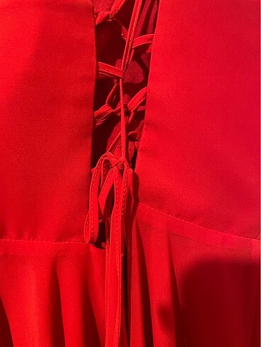 Kırmızı abiye elbise - Görsel 6