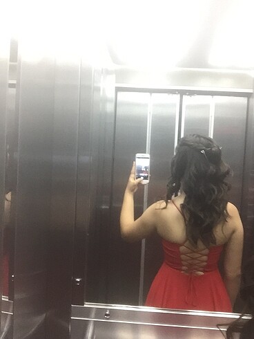 Kırmızı abiye elbise - Görsel 3