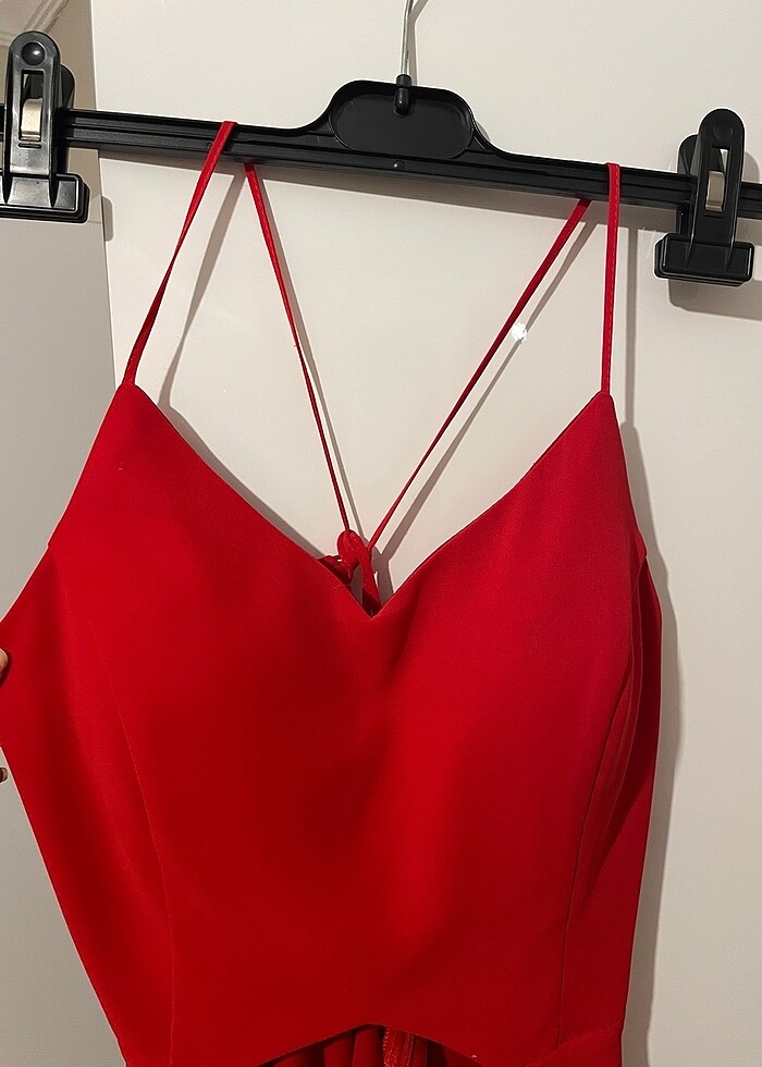 Kırmızı abiye elbise - Görsel 5