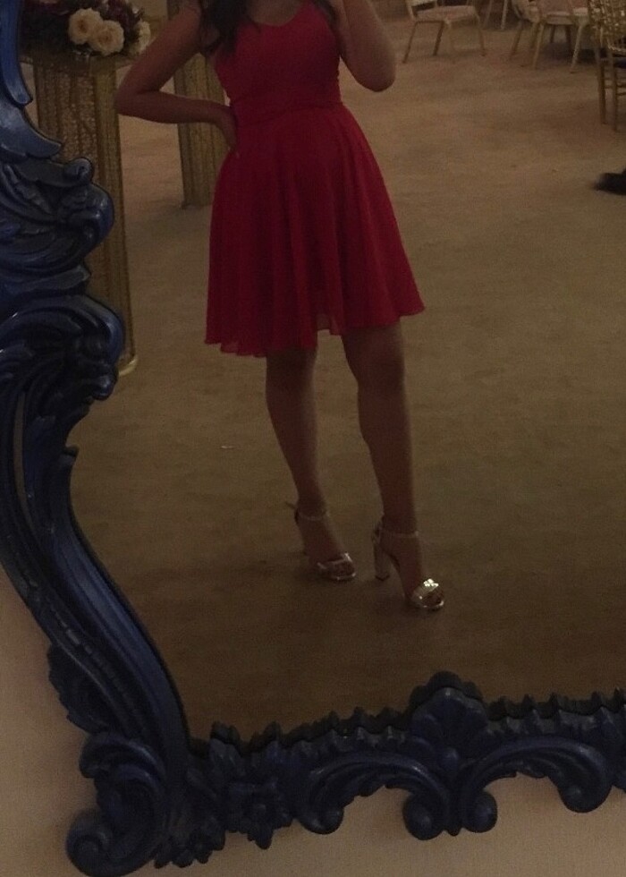 Kırmızı abiye elbise - Görsel 2