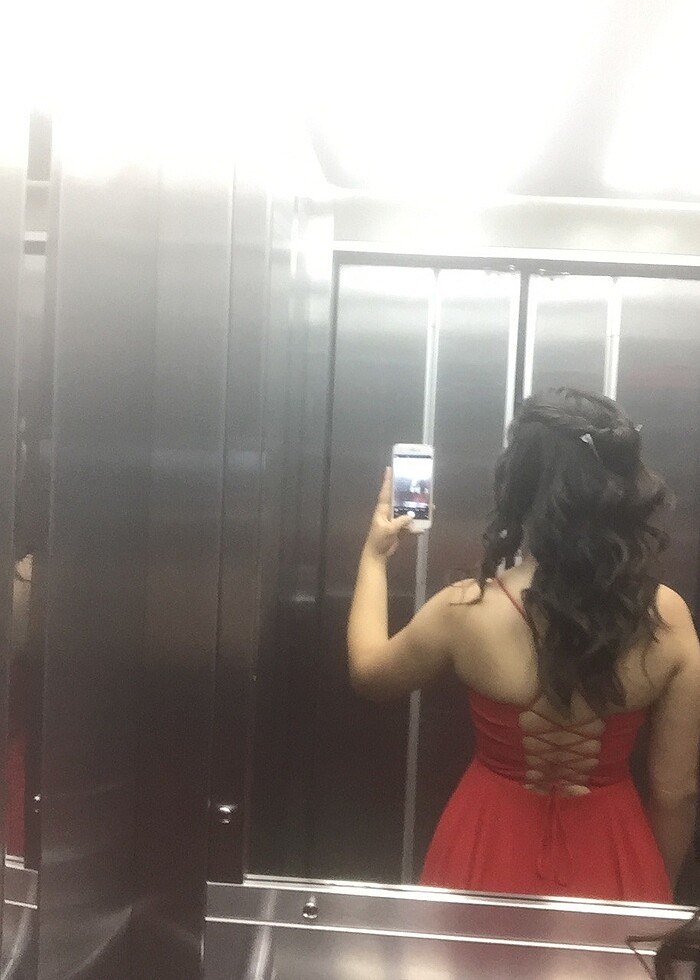 Kırmızı abiye elbise - Görsel 3