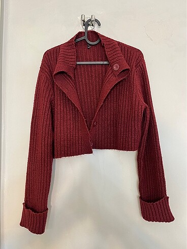 Trendyol bordo crop hırka
