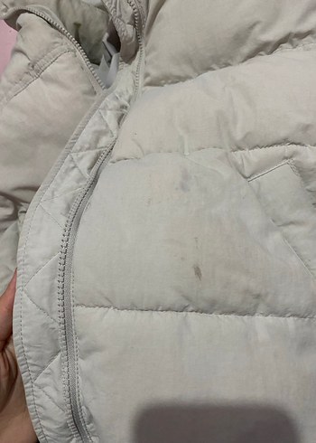 Kırık beyaz pull&bear şişme kadın mont - Görsel 3