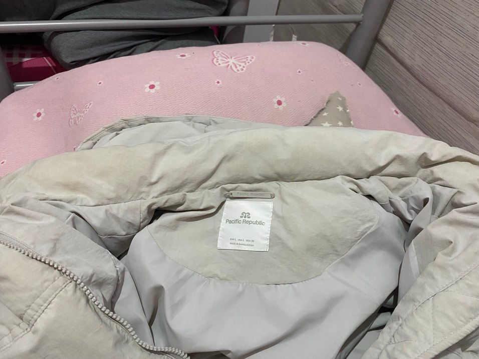 Kırık beyaz pull&bear şişme kadın mont - Görsel 4