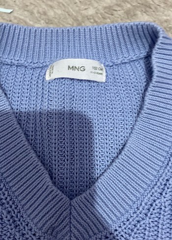 Mango Mavi V Yakalı Örgü çocuk Süveter - Görsel 2