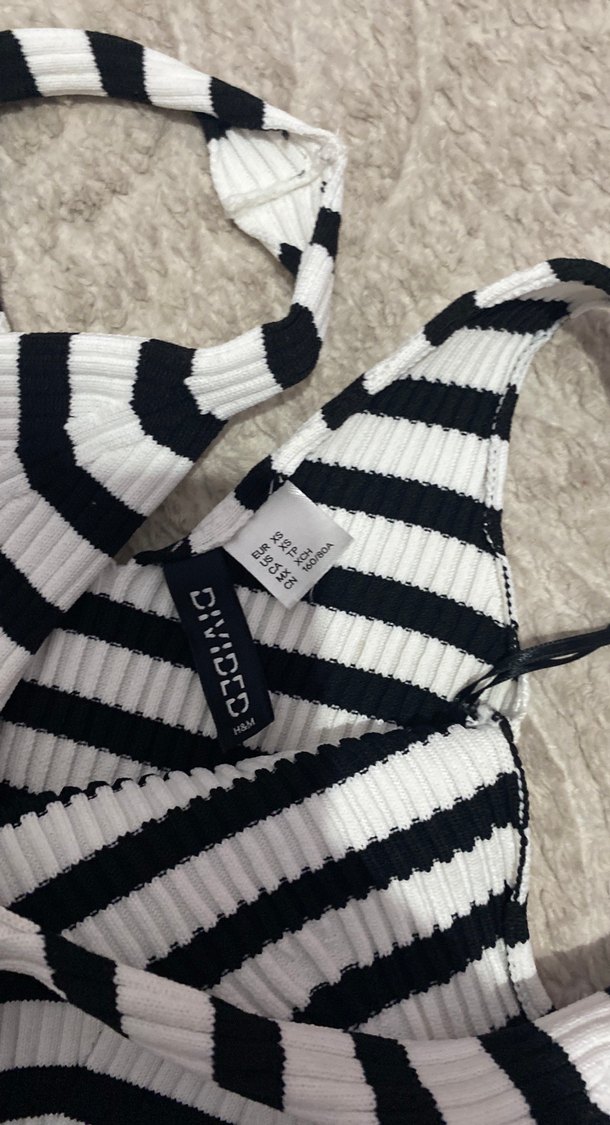 Hm Çizgili Uzun likralı  Elbise - Görsel 3