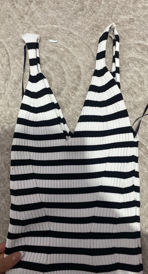 Hm Çizgili Uzun likralı  Elbise - Görsel 2