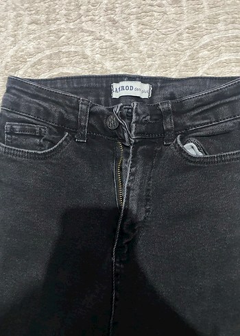 Siyah Gri Kadın Normal Kesim Kot Pantolon - Görsel 2