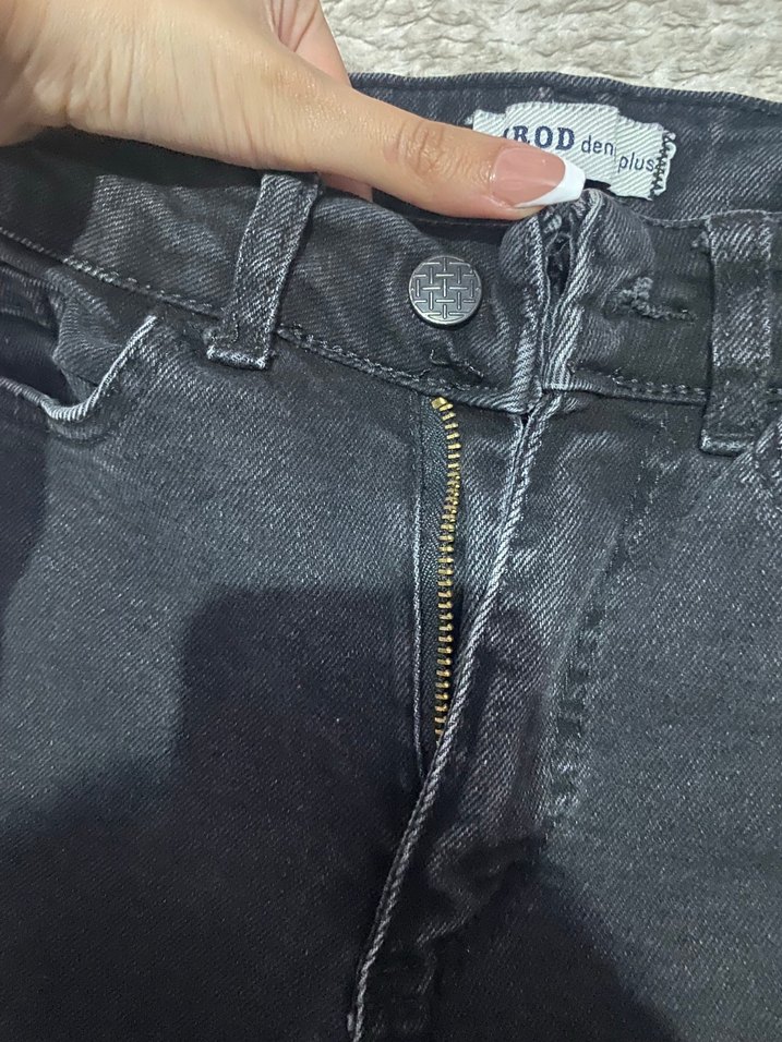 Siyah Gri Kadın Normal Kesim Kot Pantolon - Görsel 3