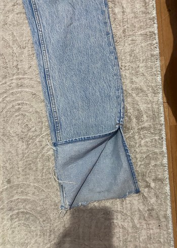 Mango Düğmeli normalBoy Mavi Denim Kadın Jean - Görsel 5