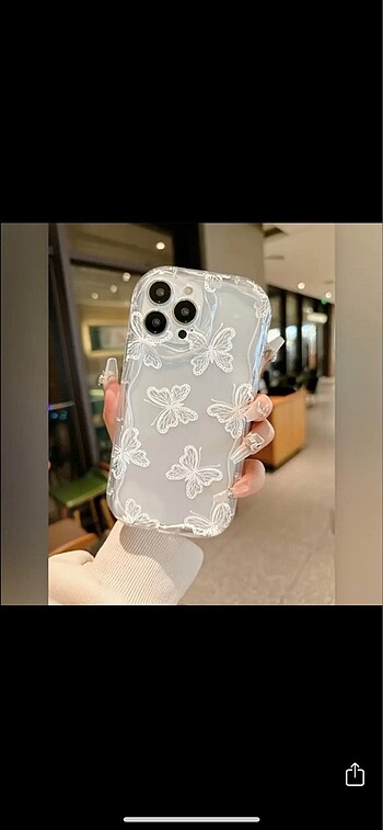İphone 11 Beyaz Kelebek Desenli Telefon Kılıfı
