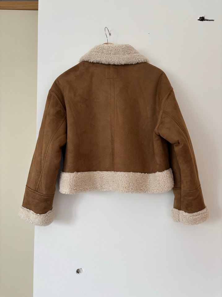 Kürk Detaylı Kahverengi Süet Kadın Ceket - Görsel 3