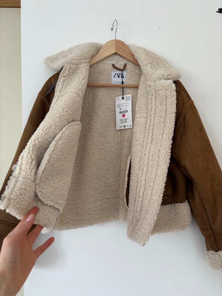 Kürk Detaylı Kahverengi Süet Kadın Ceket - Görsel 4