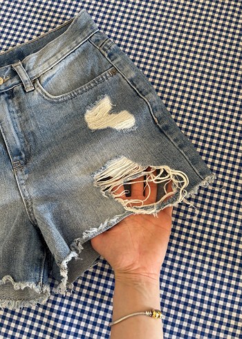 36 Beden mavi Renk Mini Kot Şort