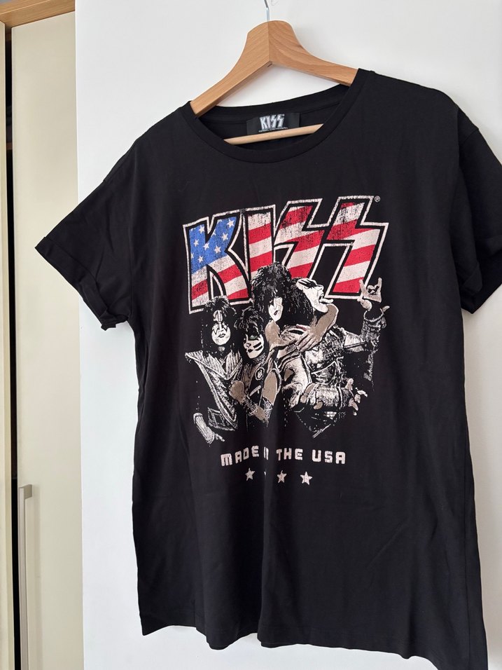 KISS Baskılı Siyah Punk Rock Tişört - Görsel 2