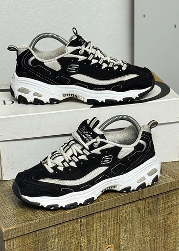 Skechers Siyah Beyaz Platform Spor Ayakkabı