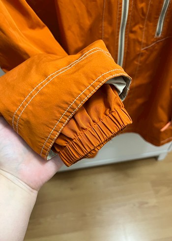 Turuncu Fermuarlı Kadın Midi Ceket - Görsel 3