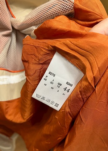 Turuncu Fermuarlı Kadın Midi Ceket - Görsel 10